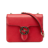グッチ インターロッキングG チェーン ショルダーバッグ 510304 レッド レザー レディース GUCCI 【中古】